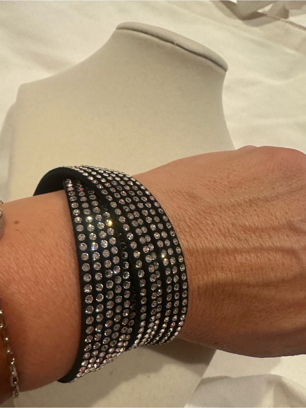 Swarovski Black Crystal Multi-Row Wrap Bracelet